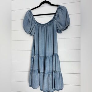 NEW, Mustard Seed, Chambray/Denim Short Sleeved Dress, Size Small